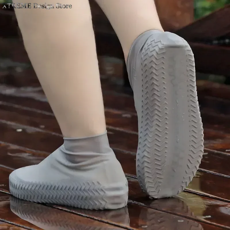 Reusable Latex Waterproof Rain Shoes Cover Non-Slip Silicone Overshoes Boot Covers Unisex Shoes Accessories shoe covers