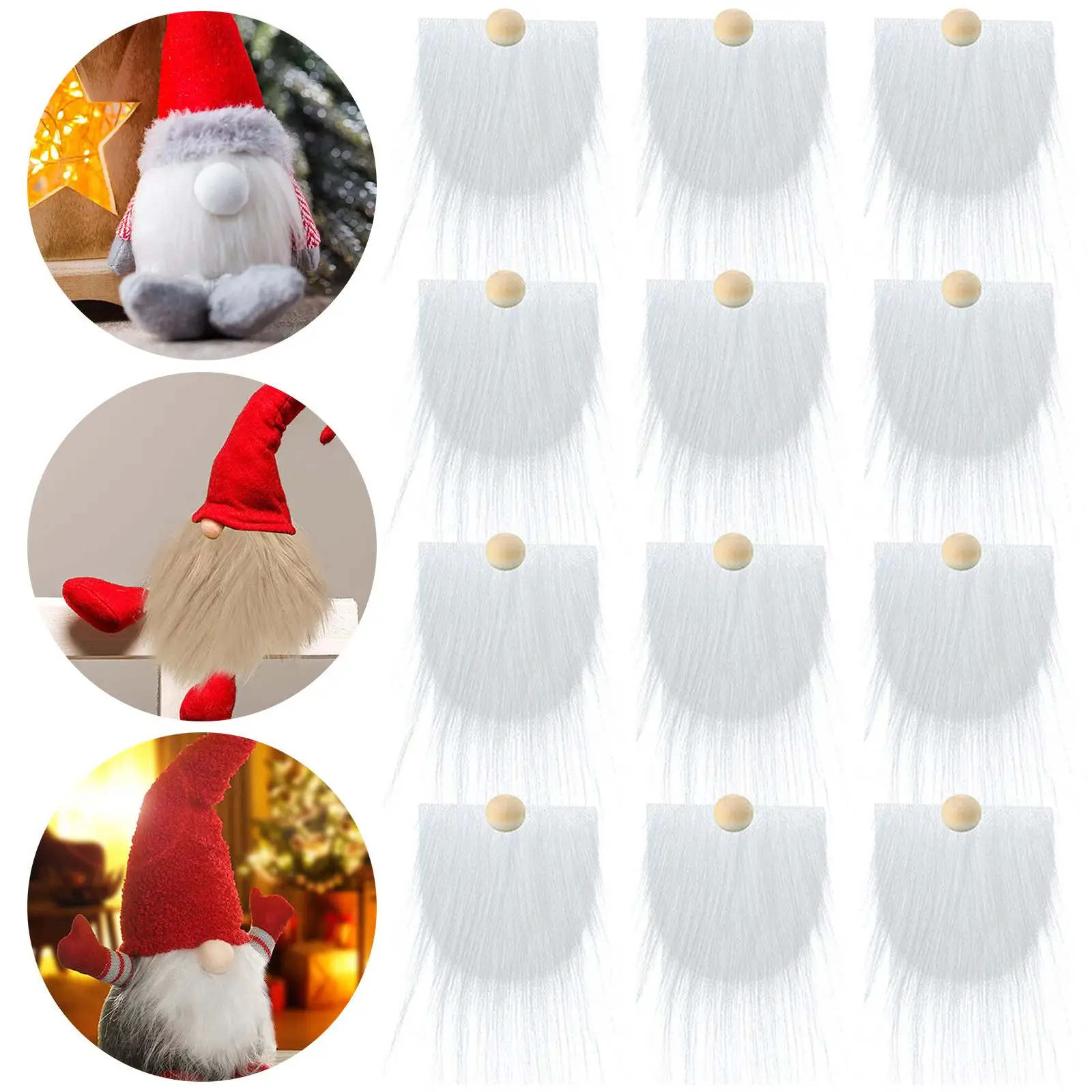 Pre-Cut Gnome Beard Unfinished Wooden Balls Holiday DIY Crafts Supplies 12x christmas decorations
