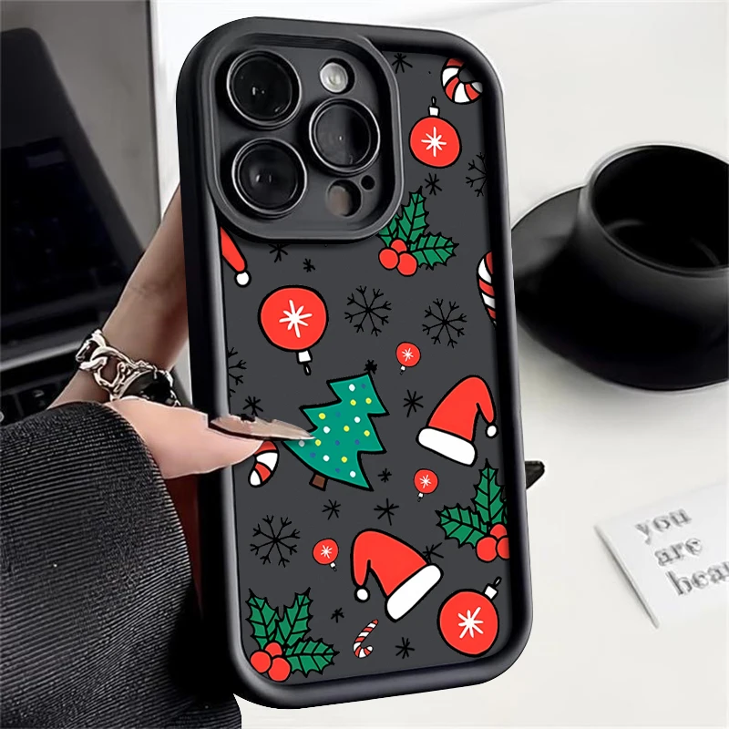 thumbnail image 1 of Funda de silicona TPU suave a prueba de golpes para iPhone, funda de Año Nuevo con sombrero de Navidad para iPhone 16, 15 Pro Max, 14 Plus, 11, 13, 12 Pro, X, XS, XR, 8, 7, 1 of 4