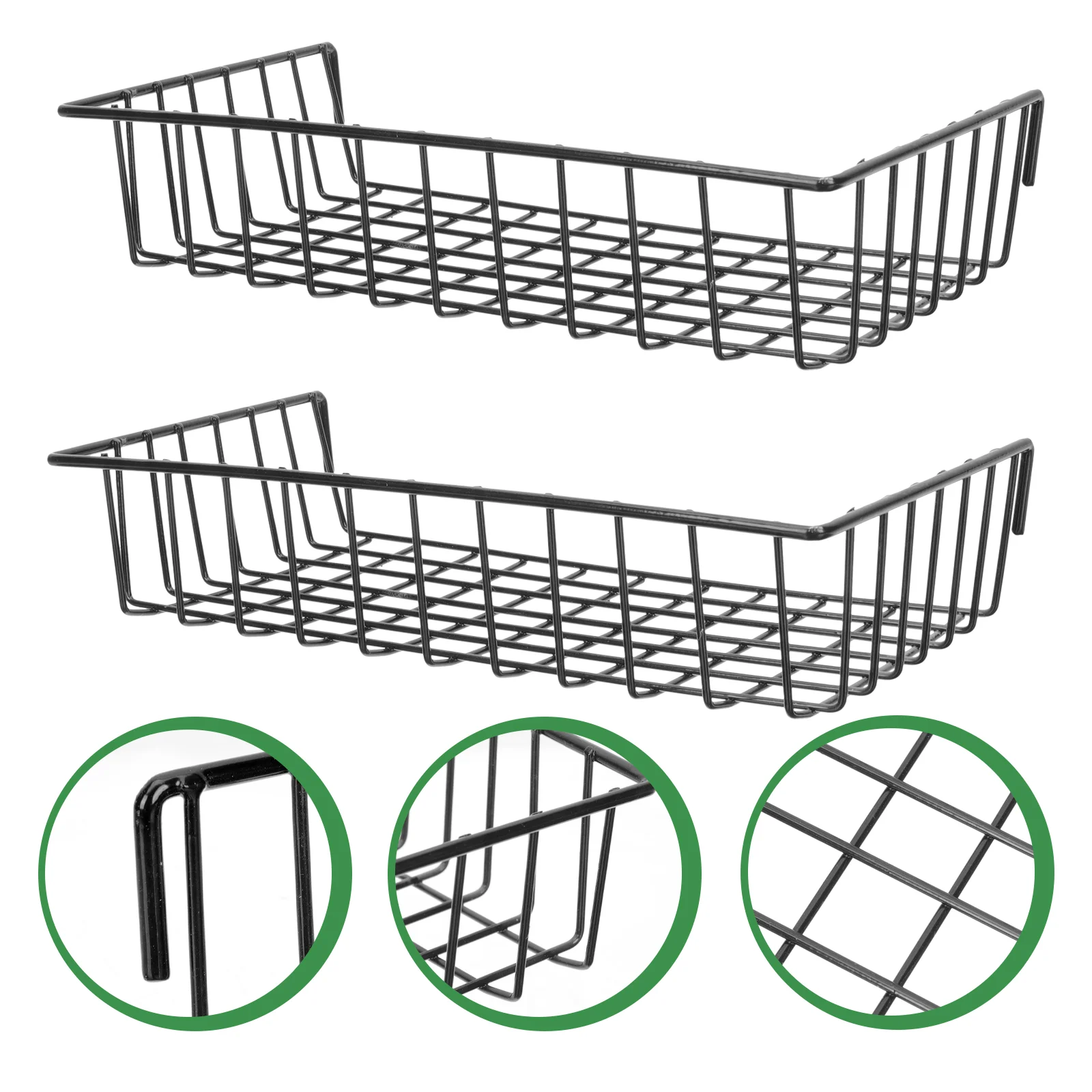 

2pcs Grid Wall Basket Wall Hanging Baskets Kit Wall Organizers Peg Board Baskets