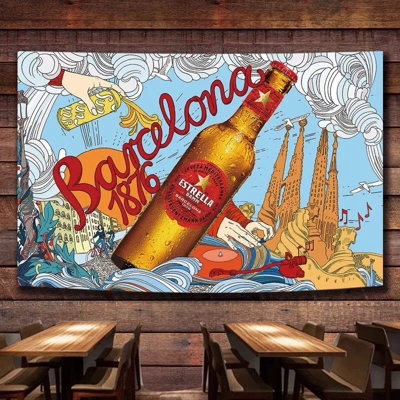 

Художественный постер для напитков и пива, настенный подвесной флаг, Картина на холсте, гобелен, настенный художественный баннер для бара, паба, вина, дома, Октоберфест, декоративная наклейка