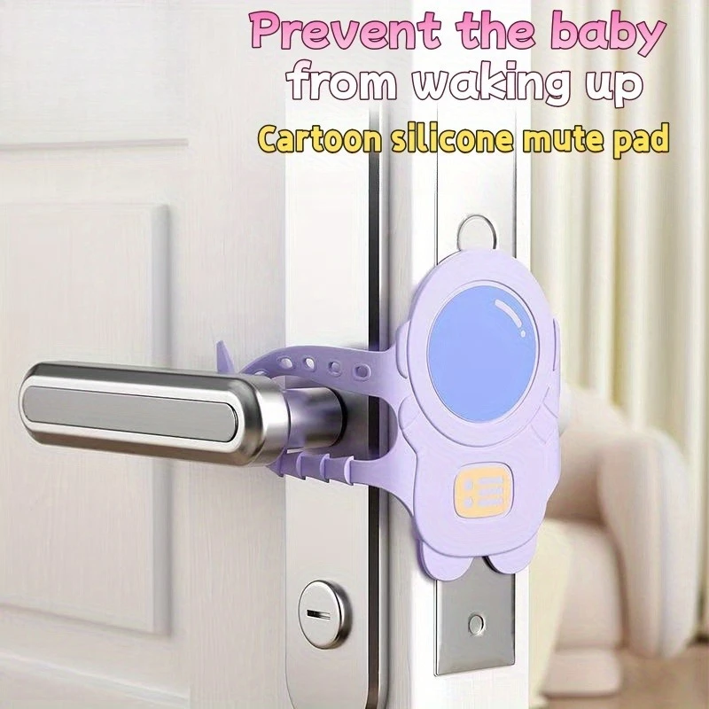 PONY DANCE Baby Door Latch Cover Closer - Nursery Door Silencer With Strong Elastic Straps, Thick Solid Cushion For Noise Reduction, Prevents Slamming, 3 Pieces, 4W X 2L Inches, Greyish White - View #8