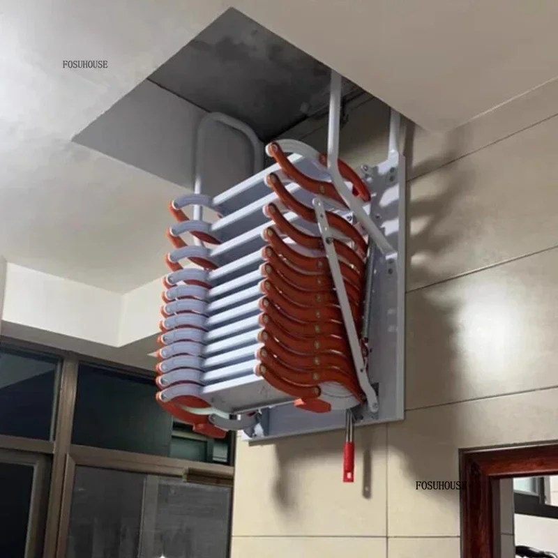 다기능 가정용 가구 보이지 않는 접이식 사다리 야외 텔레스코픽 계단 알루미늄 합금 두꺼운 사다리