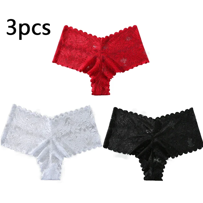 6PCS Plus Size 1XL-4XL Sexy High Waisted Underwear Women Breathable Lace  Panties Cheeky Mom Panties
