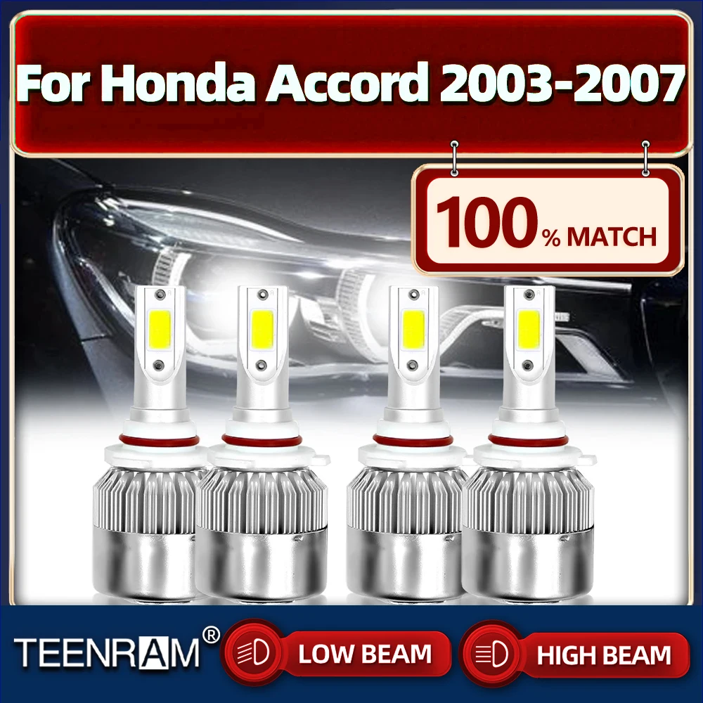 

Turbo Led Headlight 40000LM 9005 HB3 9006 HB4 Canbus Car Lights 12V 6000K White For Honda Accord 2003 2004 2005 2006 2007