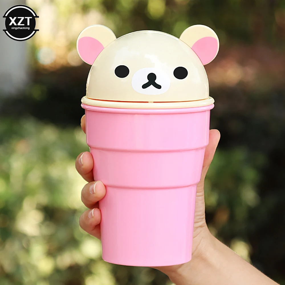Cute Cartoon Car Trash Cans Storage Box Cup Holder Garbage Bin Rubbish Cases Auto Waste Organizer Automotive Supplies