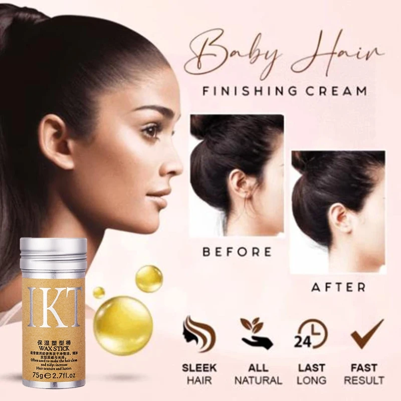 75g Baby Hair Finishing Cream Hair Wax Stick Small Broken Hair Finishing Cream Refreshing Shaping Gel Not Greasy New Dropship