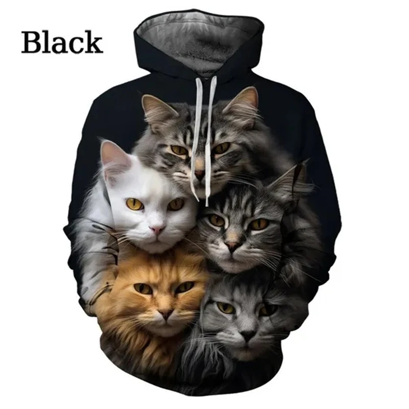 thumbnail image 1 of Sudadera con capucha con estampado 3D de gato y anime para hombre y mujer, estilo informal, divertido, de moda urbana, para niños y niñas, 1 of 4