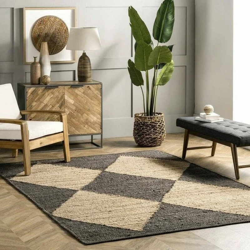 

Carpets for Living Room Natural Jute Area Rug Beautiful Large Patio Hemp Rugs Handmade Bedroom Living Rug