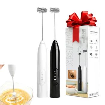 Milk Frother Handheld Foam Maker For Lattes 2/3 Whisks Coffee Cappuccino Frappe Matcha Hot Chocolate Egg Beater Drink Mixer 1