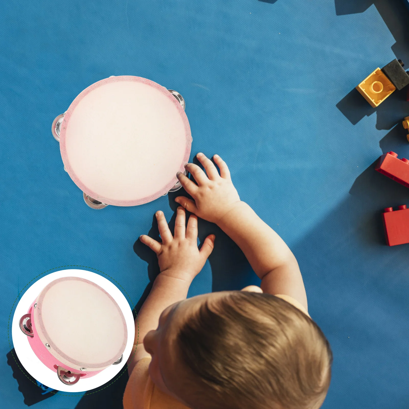 Dove Tambourine Kids Music Instrument Double Pink Artificial