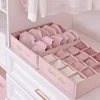 Pink Underwear Storage Box for Girls Dust-proof Socks Bra Organizer Box Drawer Fabric Box for Student Dormitory 4