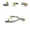 2x Western Horse Spur Boots Spur with Rotating Gear for Boots 5