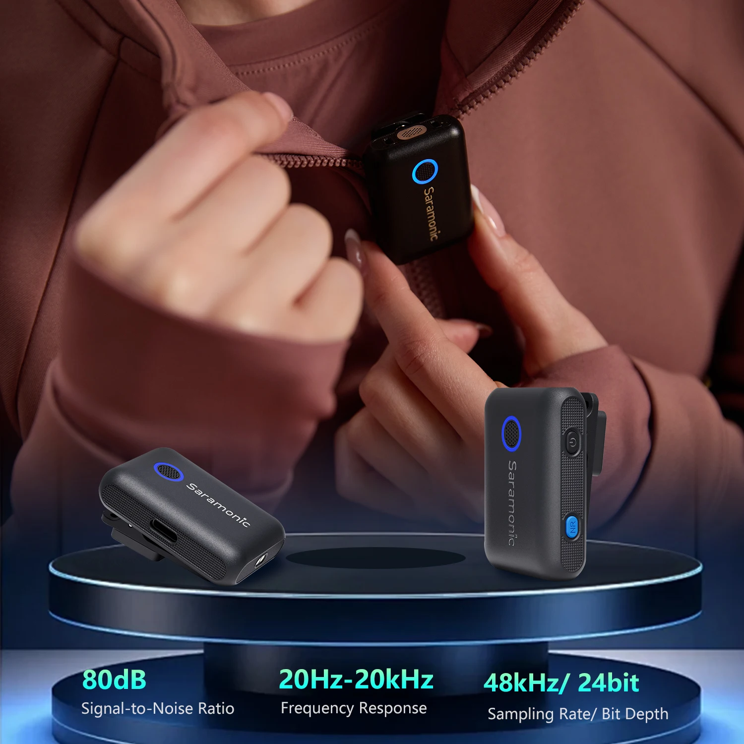 Saramonic 무선 라발리에 라펠 마이크, 아이폰 안드로이드 DSLR 카메라용, USB-C 라이브 스트리밍, 유튜브 녹화, Blink500B2 +