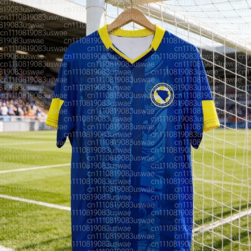 2026 Bosnia and Herzegovina National Team Football Jersey White and Blue Color…