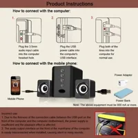 XIKCU Universal Full Range 3D PC Speaker Box Sound Bar Stereo Subwoofer Bass DJ Music Computer Speakers USB for Laptop Phone TV - Image 6
