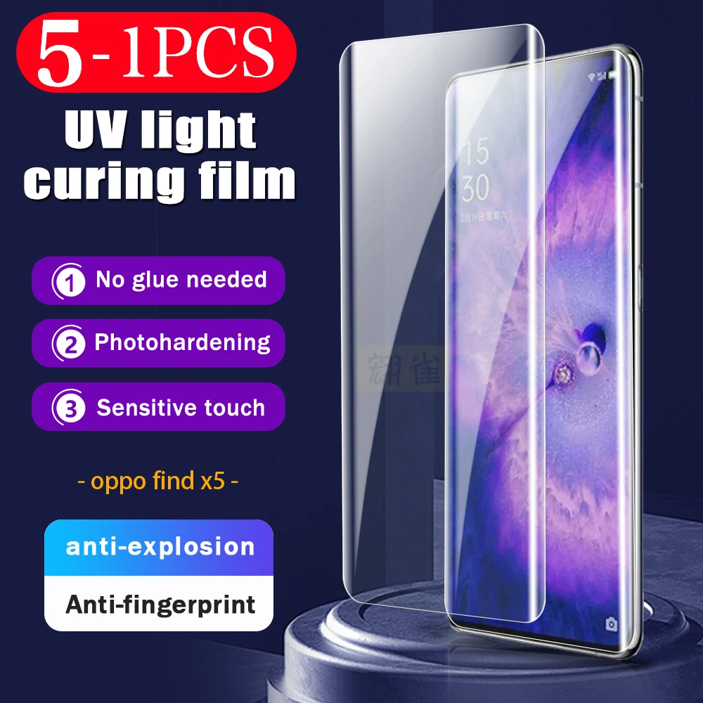 

5-1 шт. HD для OPPO Find X5 X3 X2 pro UV светильник отверждаемая пленка не стекло reno 9 6 5 4 3 A1 pro plus защитная пленка защита для экрана