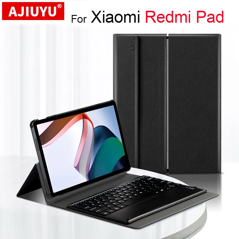 Capa de Teclado Ajiuyu para Xiaomi Redmi Pad 10.61 Tablet Bluetooth Capa Protetora Shell com Touchpad 2023