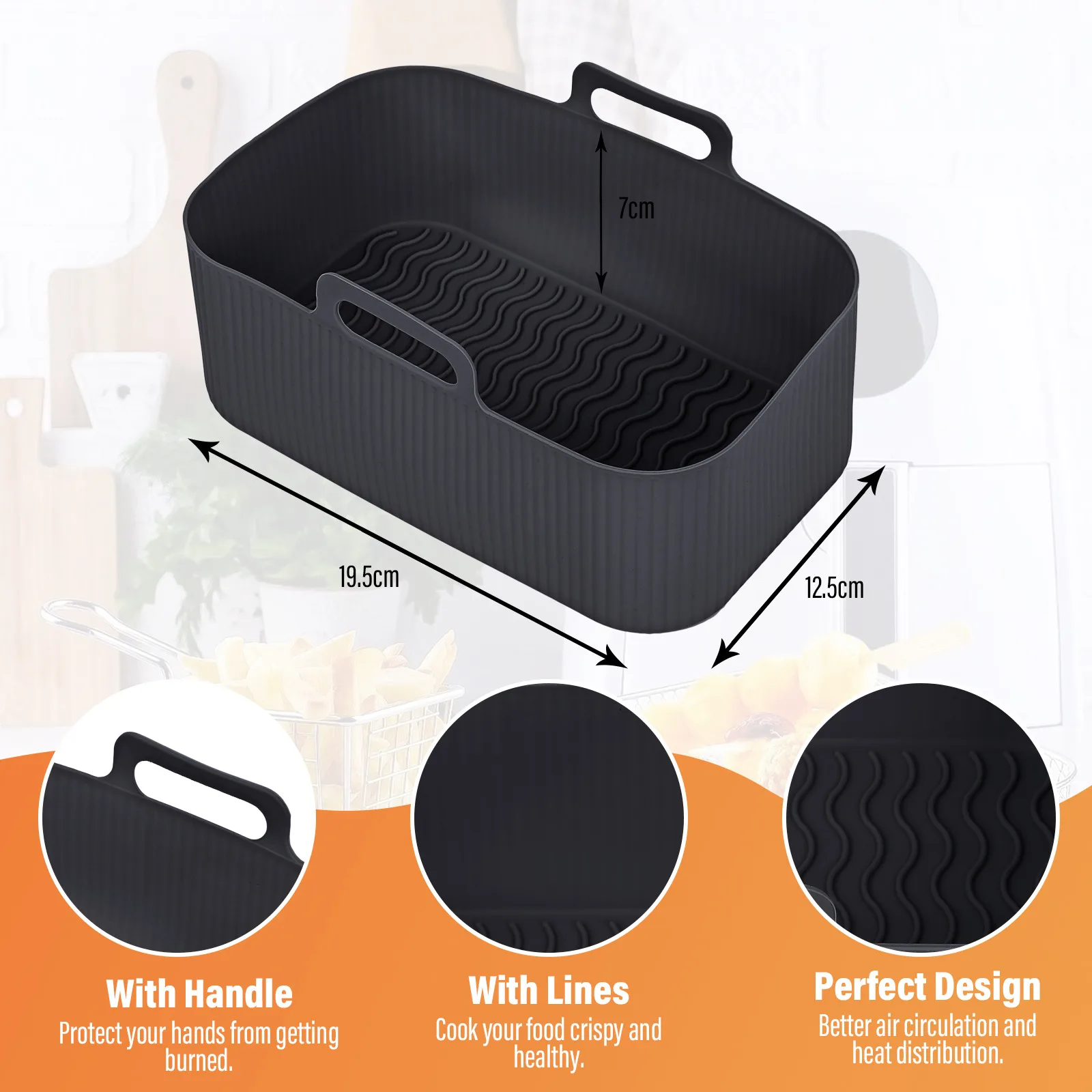 Rectangle Air Fryer Silicone Liners Dual 2 Basket Baking Pan Oven Pot Plate  Dual Air Fryer Accessories For Ninja Replacemet 1PCs - AliExpress