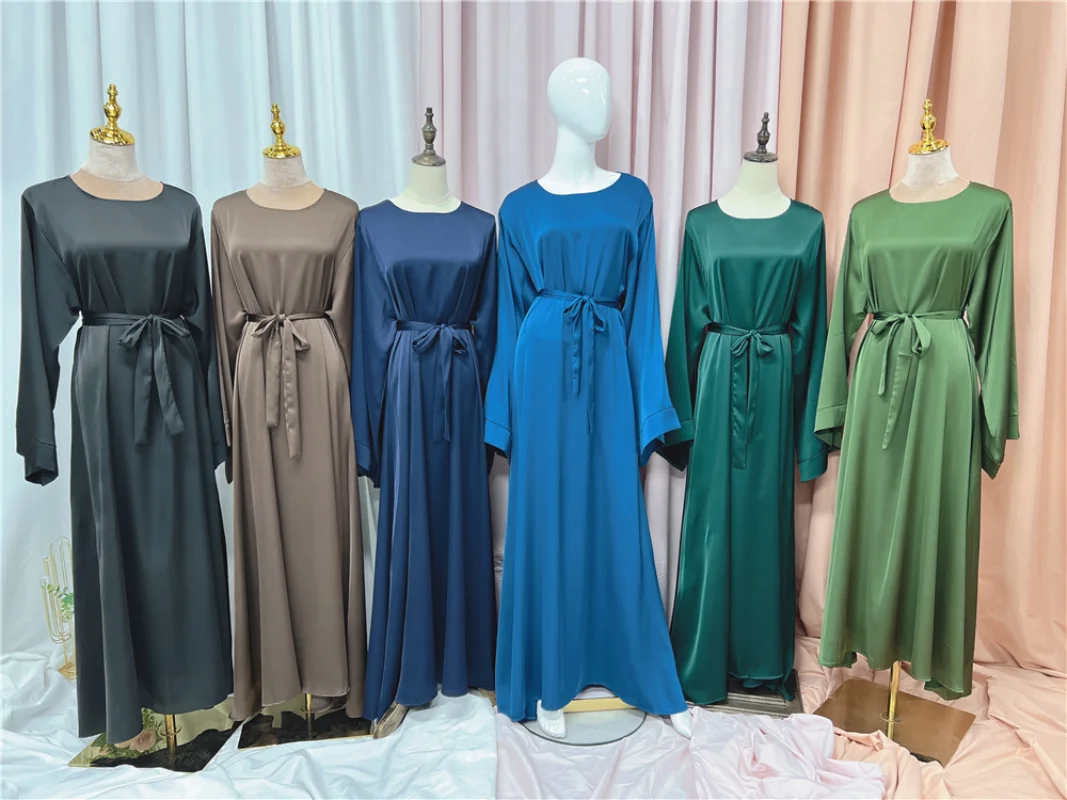 2023 Turkey Ramadan Abayat Solid Color Multicolor Fashion Robe Female Muslim Islamic Dress Women's Dress  robe de soiree luxe