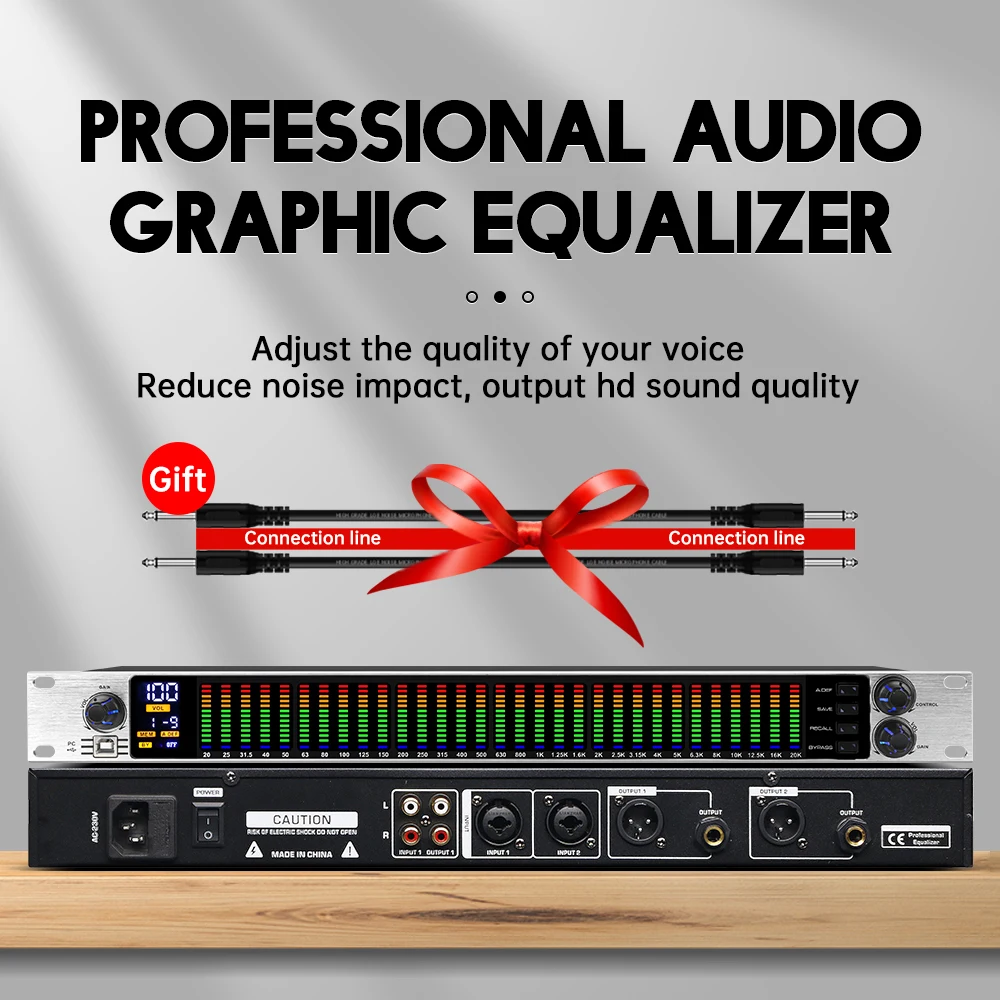 

Graphic Equalizer 31 Band Audio Digital Effect Controller Pro Ecualizad Processor Stage And Karaoke Equalizadores with Squelch