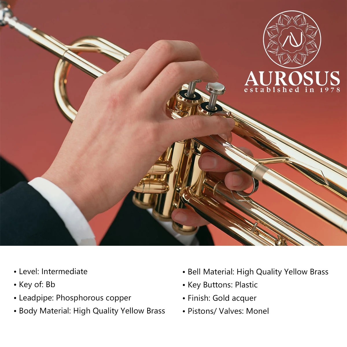 AUROSUS Bb Trompete 6332S - Versilbert Für Anfäng Produktbild-Vorschau 4