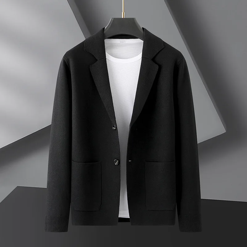 New Arrival Suepr Large Autumn Men's Fashion Casual Suit Collar Knitted Jacket Cardigan Sweater Plus Size L-3XL4XL5XL6XL7XL8XL 2