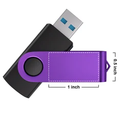 High - Speed Waterproof USB Flash Drive - 64GB to 128GB Storage Options - 64 GB (PURPLE)