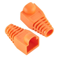 Multicolor RJ45 Ethernet Cable Strain Relief Boots - 10pcs (ORANGE)
