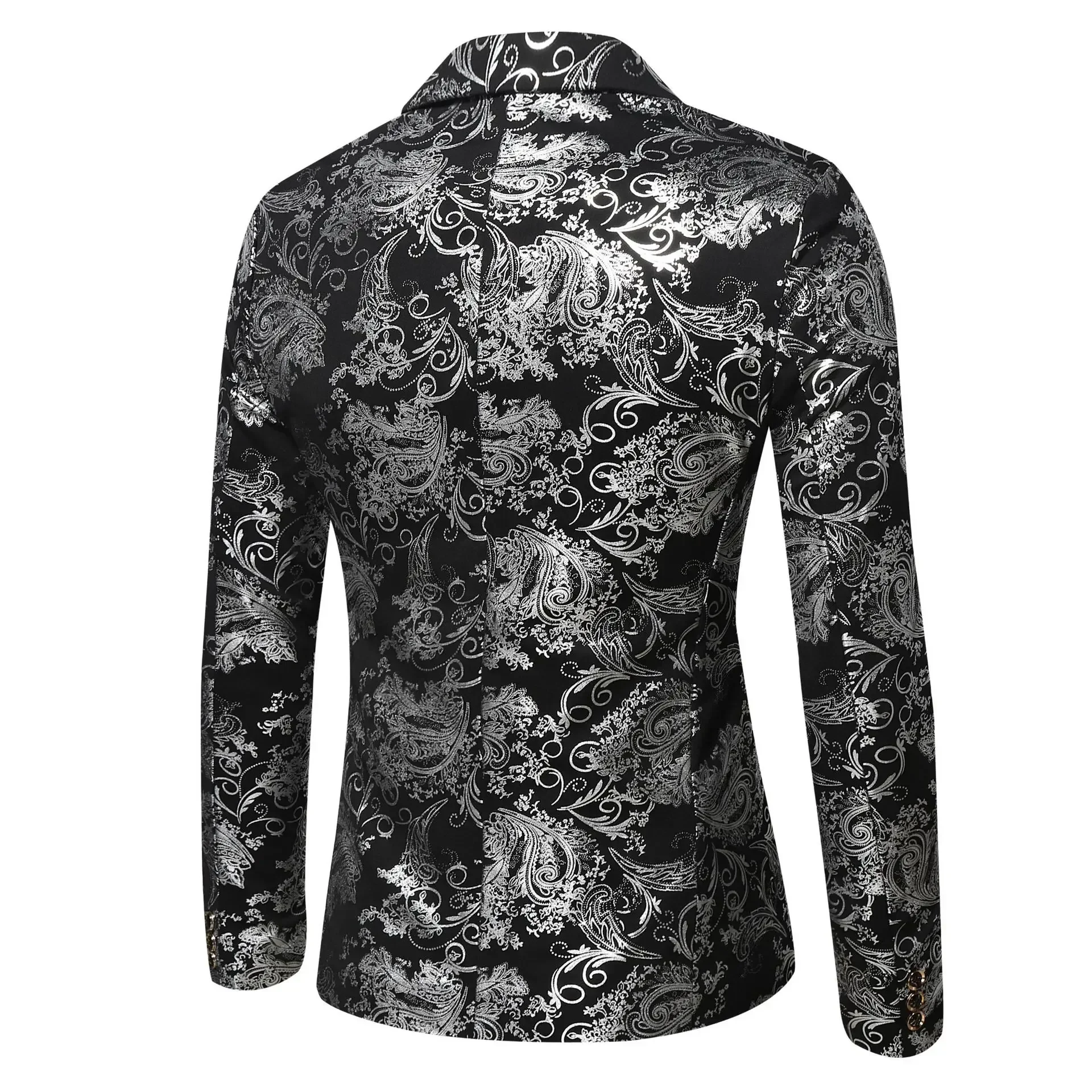 Mens Blazer Jacket Fashion Business Handsome British Style Casual Slim-fit Print Wedding Work Hot Chick At The Bar  Blazers 4