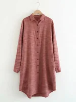 Plus Size Women Blouse Shirts 2025 New Korean Style Loose Plaid Autumn Clothes Casual Retro Stripes Single Breasted Long Sleeves - Image 2