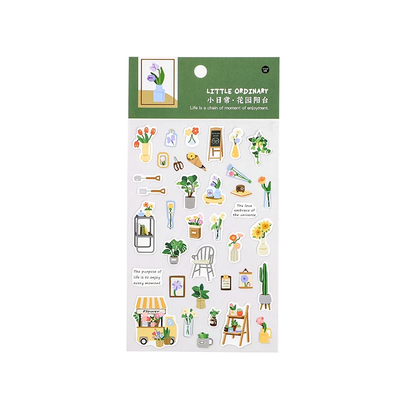 심미적인 INS 스타일 정크 저널 스티커 귀여운 식물 음식 & 홈 가든 베이킹 테마 스크랩북킹 DIY 문구 공예 용품