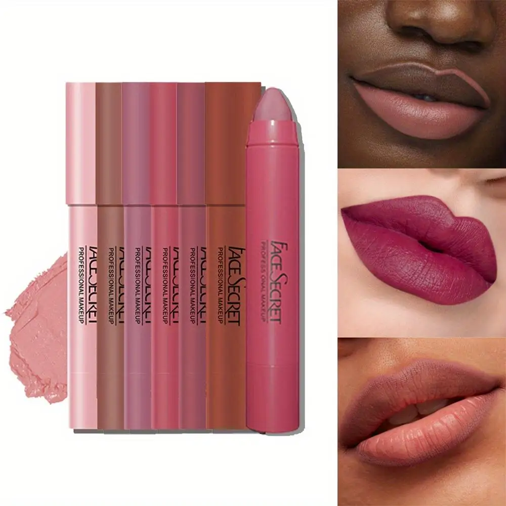 Matte Lipstick+Lip Liner Set,Long Lasting Waterproof Nude Soft Matte Color Rendering With a Built-in Pencil Sharpener 5