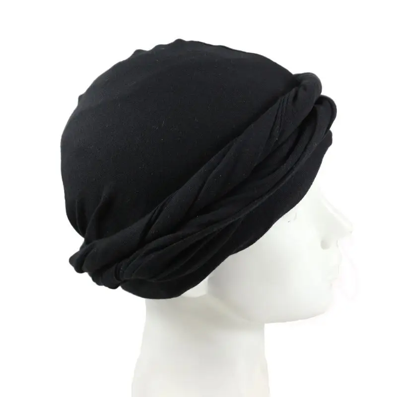 2022 New Elastic Men's Turban Hat Satin Lining Stretchy Men