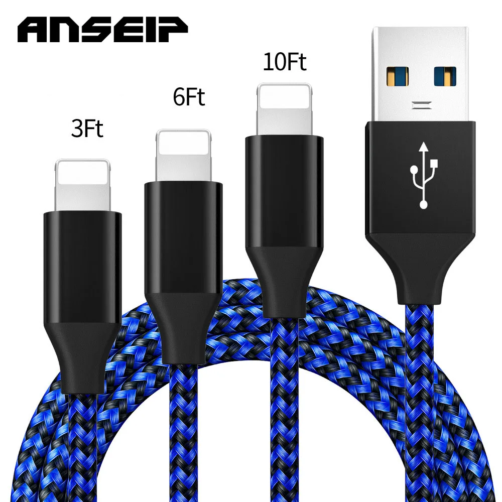 Cavo Usb Anseip Per Iphone 14 13 12 11 Pro Max Xs X 8 7 6 Plus Ipad 1M 2M 3M Cavo Di Ricarica Usb Tipo C Per Huawei Samsung Xiaomi