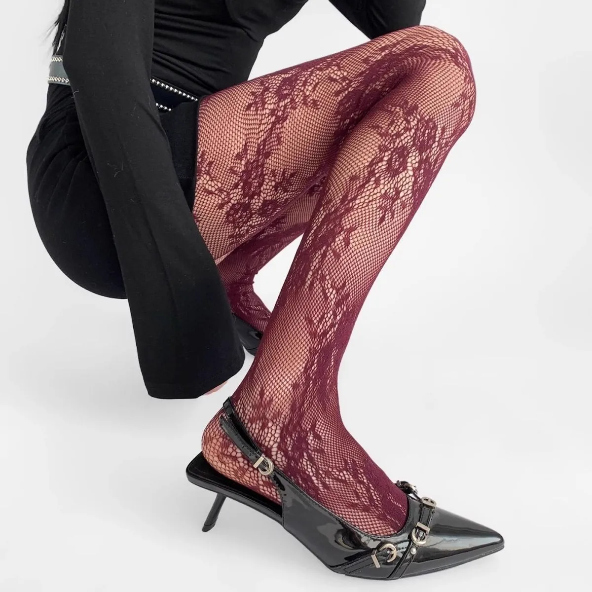 1pair Sexy Lace Floral Thigh High Stockings Lolita Sweet Girls Punk Style Colorful Tights