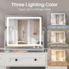 Redlife Vanity Mirror w/ LED Light Strip 22"x19" Makeup Mirror w/ Dimmable Control 10X Magnification USB Phone Holder 2 Speakers 4