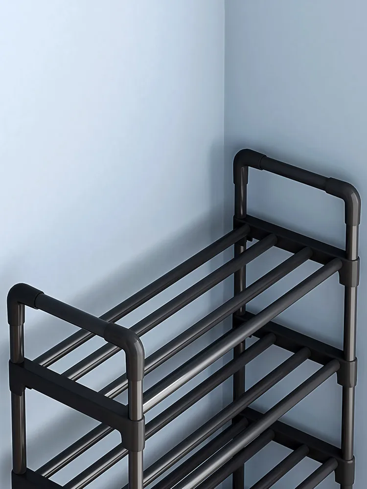 Black Elevated Shoe Rack Small  Simple Multi-layer Shoe Cabinet Home Entrance Rental Housing Dormitory Storage Rack New 2023