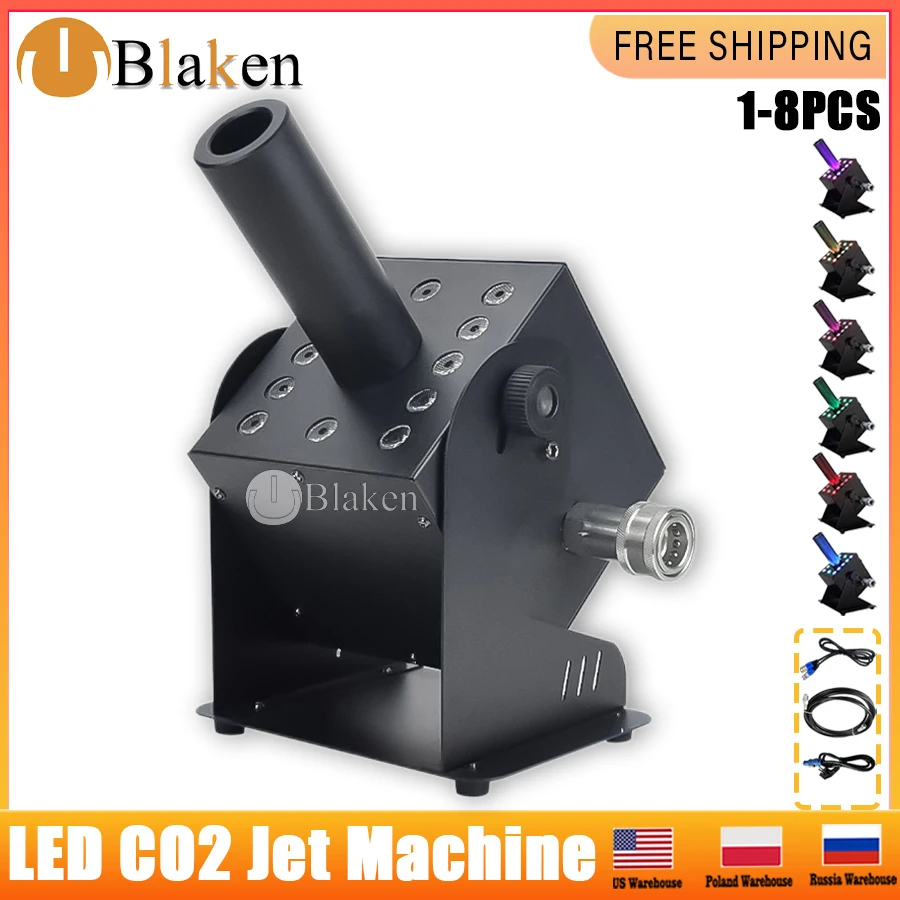 0 Tax 1-8Pcs Led Co2 Jet Machine Rgb 3 In1 Led Lamp Sray Gas In/Out Connection Dmx 2 Canali 250W Discoteca Club Sala Da Ballo