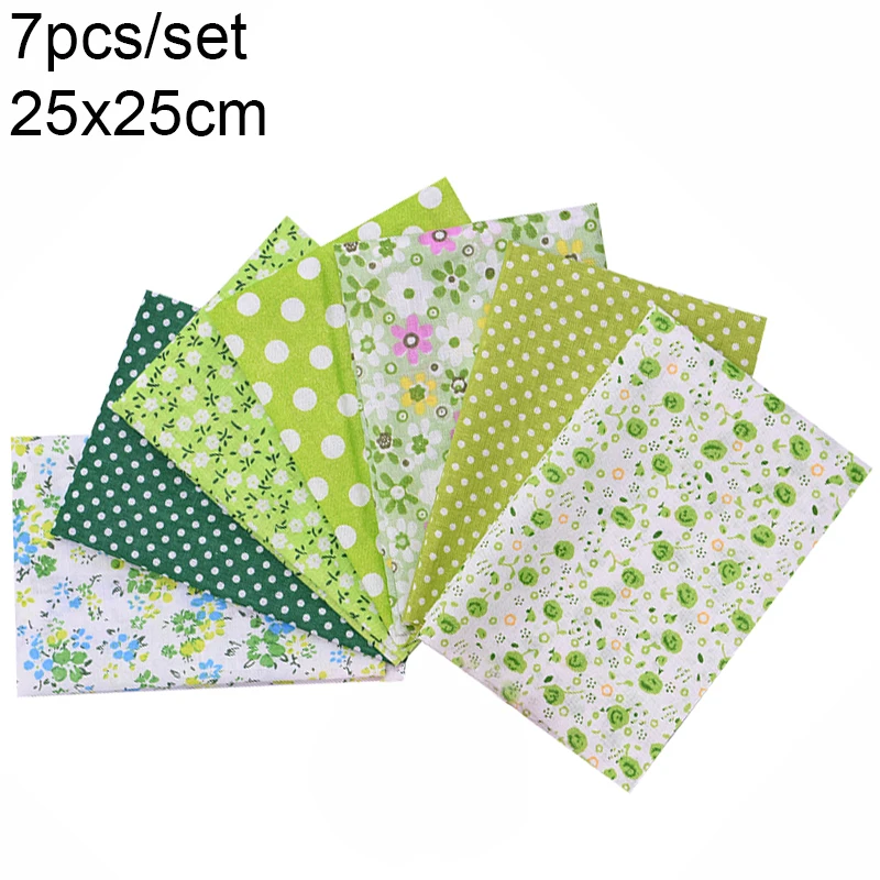 7pcs 25x25cm Green