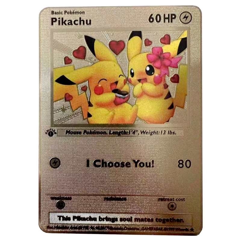 i choose you gold pokemon card Charmander I Choose You! #1 Gold Metal Pokemon Valentine's Day Card