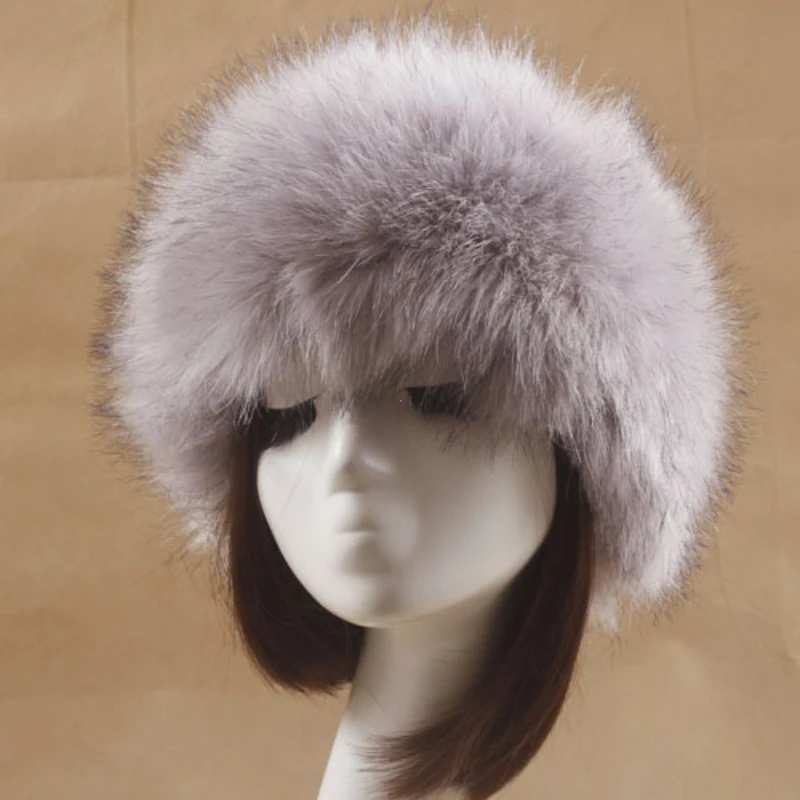 Winter Thick Furry Hairband Fluffy Russian Faux Fur Women Girl Fur Headband Hat Outdoor Earwarmer Ski Hats