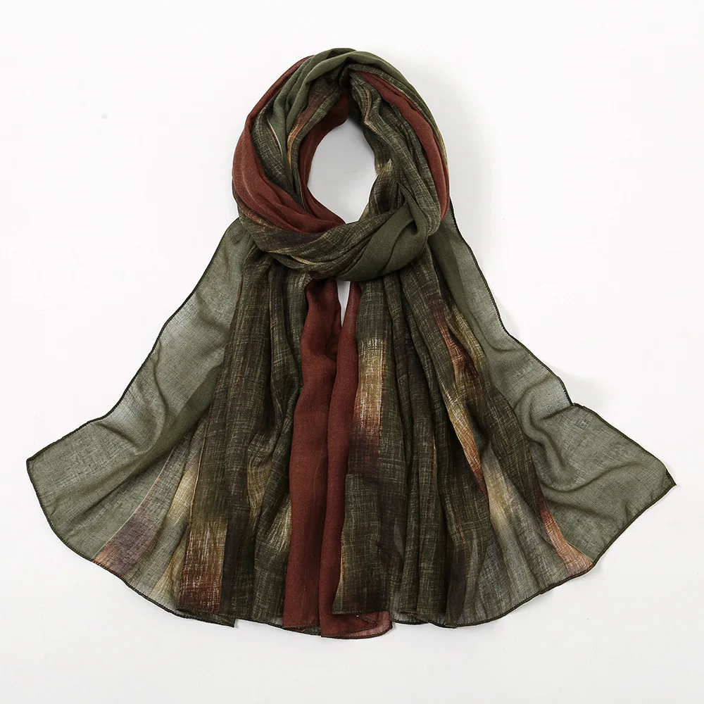

180*90CM New Jersey Hijabs for Woman Muslim Headscarves Paneled Colorful Plaid Scarf Versatile Fashion Long Scarf Solid Cotton