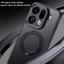 Hard Magnetic Protective Back Cover with Ring Stand - OPPO Find X8 Pro (Black)
