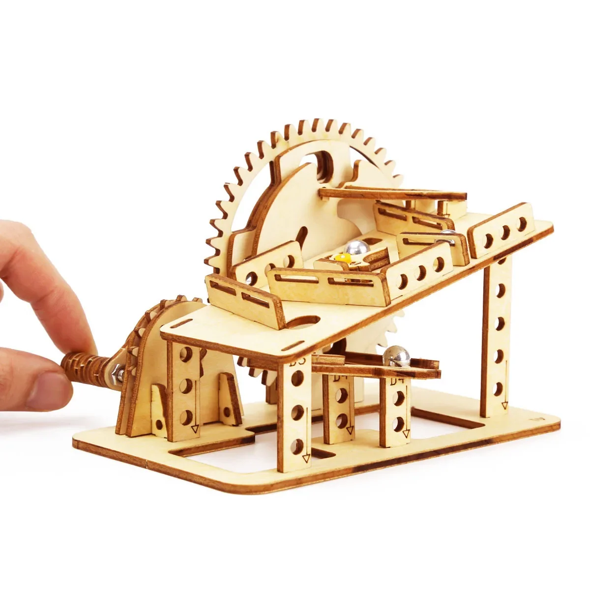 

3D Wooden Marble Run Puzzle Toys Children Iron Ball Mechanical Track Assembly Construction Model To Build DIY Montessori Jigsaw