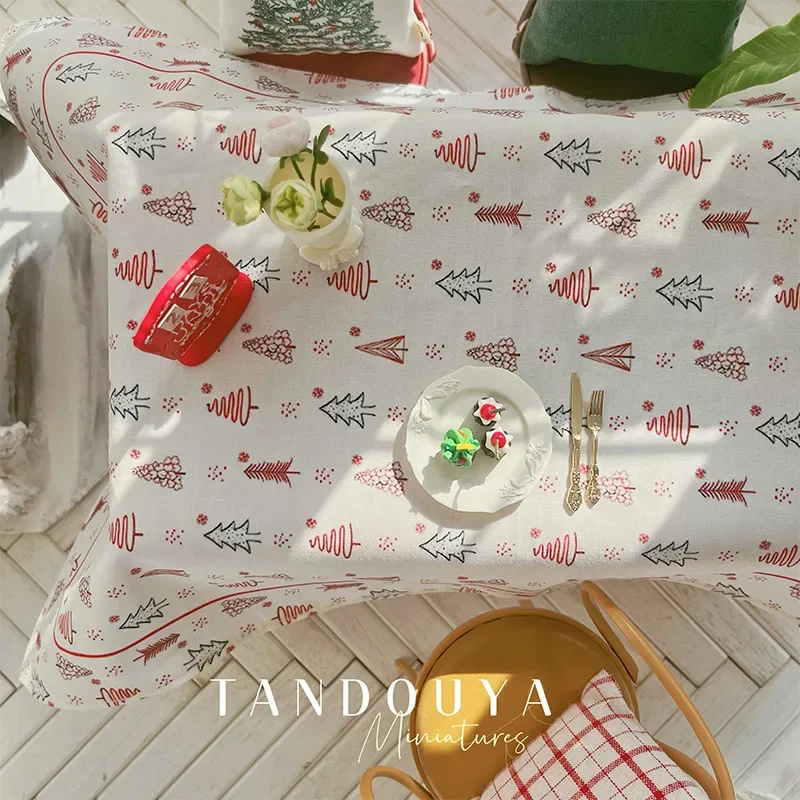 1/6 Doll House Model Furniture Accessories Handmade Christmas Tablecloth Bjd Ob11 Gsc Blyth Soldier Lol Dollhouse Miniatures Toy christmas customized giant christmas house inflatable christmas grottos model for sale