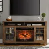 TV Stand for 65" TV, w/Electric Fireplace KD Insert and Storage Cabinet, Heater w/Remote, Fireplace TV Console for Living Room 2