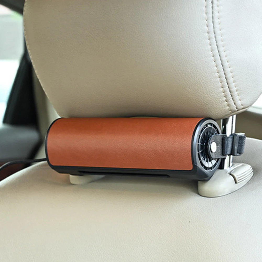 

Interior Rear Headrest Fan USB Plug In Car Seat Fan Wind Power Up To Low Noise Car Rear Seat Creative Fan Car Fan