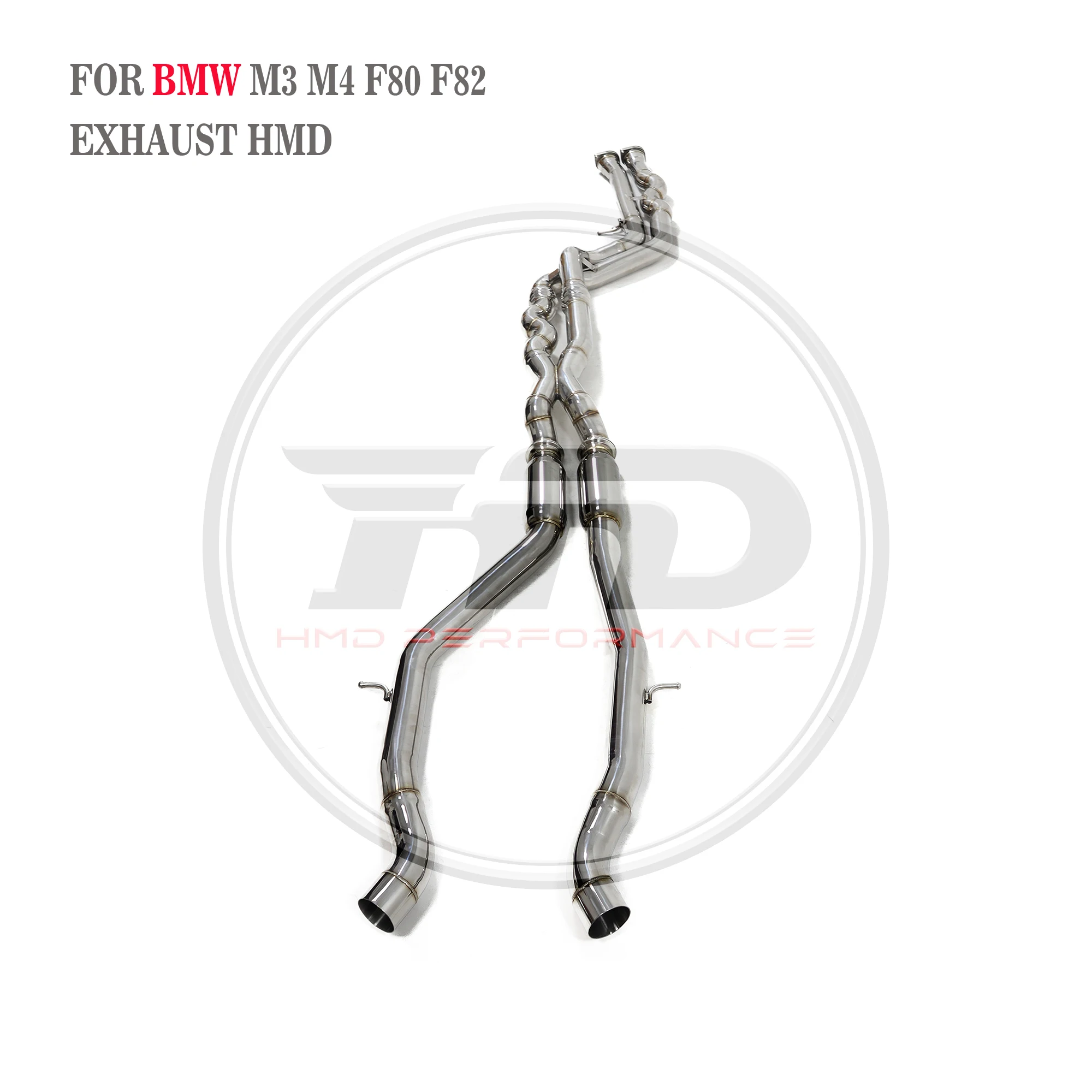 

HMD Stainless Steel Exhaust System for BMW M3 M4 F80 F82 F83 S55 Engine 3.0T Equal Length Middle Pipe With Resonator