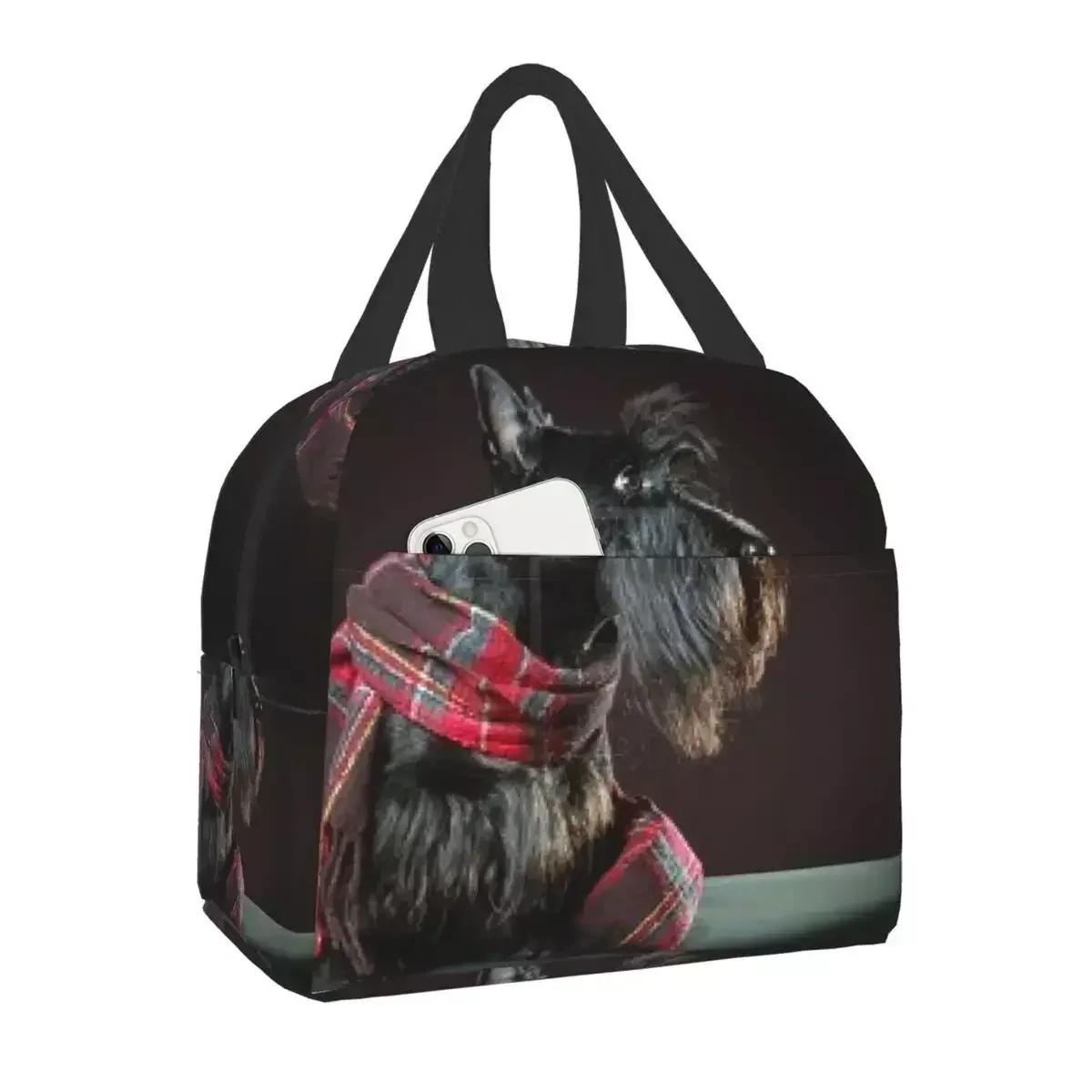 

2024 New Scottish Terrier Portable Lunch Box Leakproof Scottie Dog Thermal Cooler Food Insulated Lunch Bag Children Student